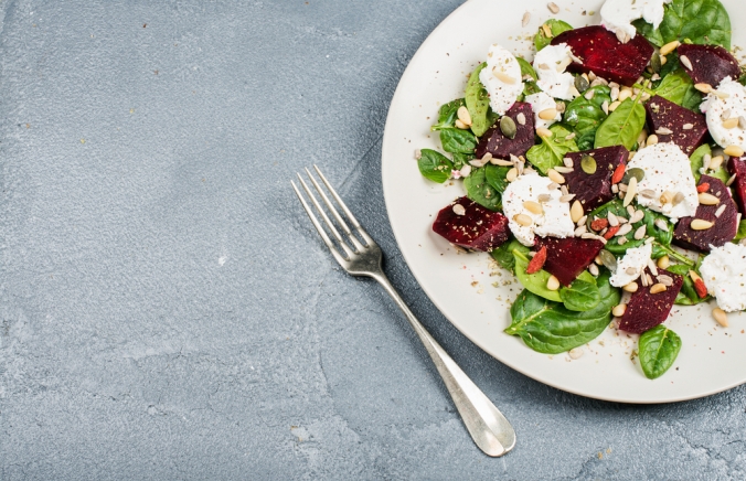 Beetroot and goats cheese salad