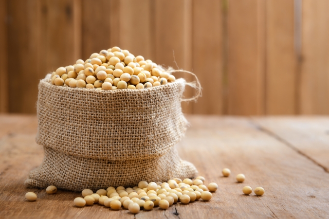 A sack of soy beans